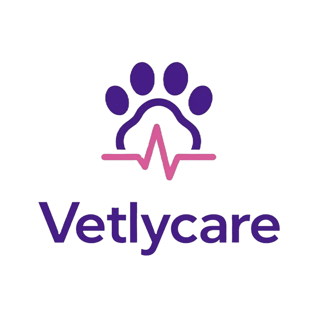 Logotipo vertical de Vetlycare sobre transparente